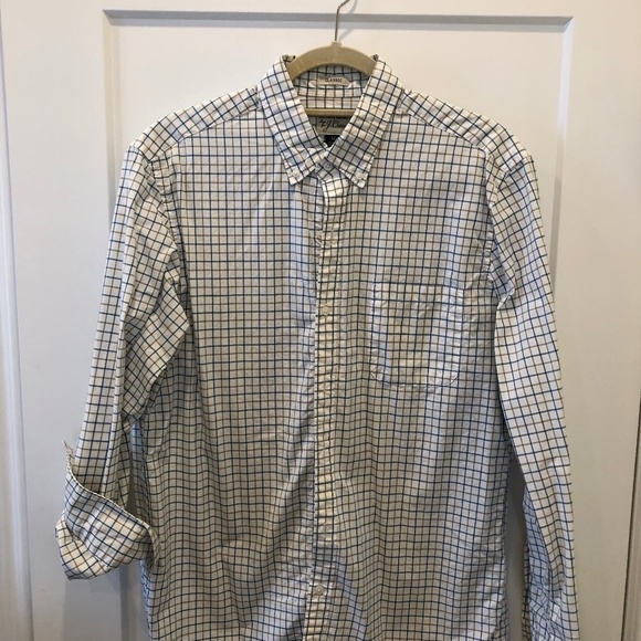 J. Crew White/Blue/Beige Button Down - Picture 1 of 3